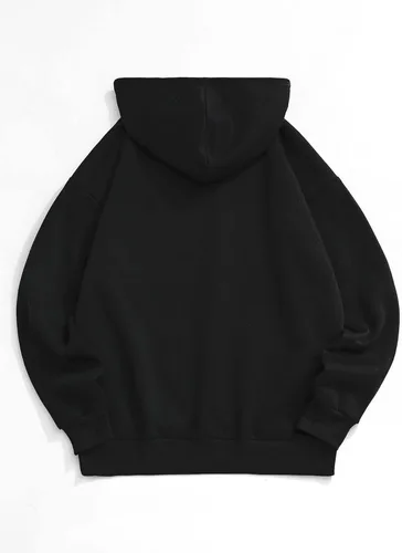 Vista 2 de SheIn Sudaderas con capucha para hombre, manga larga, con cordón y bolsillo