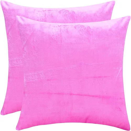 Vista 6 de The White Petals Fundas de almohada marrones (terciopelo sintético sólido, 16 x 16 pulgadas, paquete de 2)