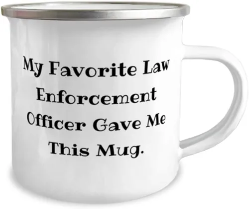 Vista 2 de Nice Law enforcement officer Gifts, My Favorite Law Enforcement Officer, Nice Birthday 12oz Camper Mug For Friends From Boss, Funny police officer