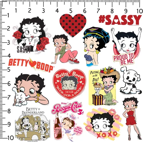 Vista 2 de Betty Boop - Paquete de 50 calcomanías de vinilo impermeables