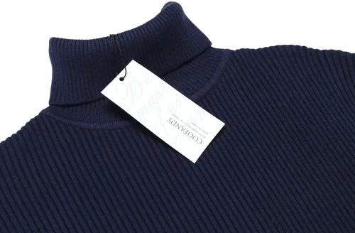 Vista 4 de COOFANDY - Suéter de punto para hombre, acanalado, entallado y con cuello de tortuga