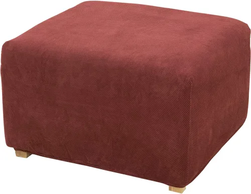 Vista 34 de Sure Fit Home Décor Funda Elástica de Piqué para Cojín Box de Otomana de Gran Tamaño de Una Pieza, Ajuste Elástico, Poliéster/Spandex, Lavable a