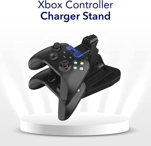 Vista 2 de Charging Dock Stations Dual Xbox Charging Station with USB Cable and LED Indicator Xbox one Controller Charger Compatible with One S, One X Fast