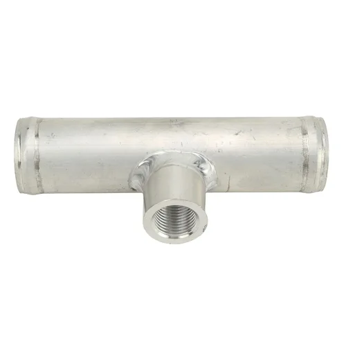 Vista 4 de Sensor de temperatura de manguera de radiador en línea, adaptador de sensor de temperatura de aleación de aluminio, 5.906 in de largo con orificio
