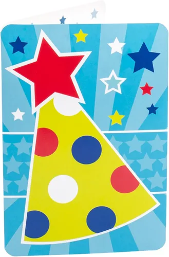 Vista 3 de Hallmark Bolsa de regalo grande de 13 pulgadas con tarjeta de cumpleaños y papel de seda (azul con estrellas, cumpleañero)