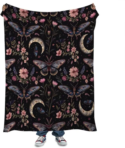 Vista 10 de Manta moderna abstracta de color negro y beige, manta bohemia de franela de doble cara, adecuada para adultos y niños en el sofá, automóvil, siesta