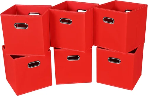 Vista 9 de STOREONE Contenedores organizadores de 13 pulgadas, cubo de almacenamiento de tela negra, cesta de almacenamiento plegable con asas dobles y cajas