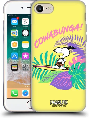 Vista 175 de Head Case Designs Funda de gel suave con licencia oficial de Peanuts Tropical Surf Snoopy Aloha Disco compatible con Apple iPhone 13 Mini Surf