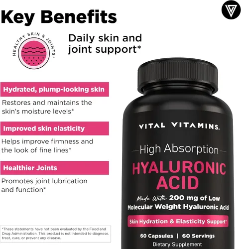 Vista 7 de Vital Vitamins NAD+ 30 ct + Cápsulas de Ácido Hialurónico 60 ct