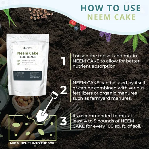 Vista 3 de Zatural Natural Neem Cake Powder Acondicionador orgánico prémium para suelos y fertilizantes para plantas Harina de semillas Azadirachta Indica