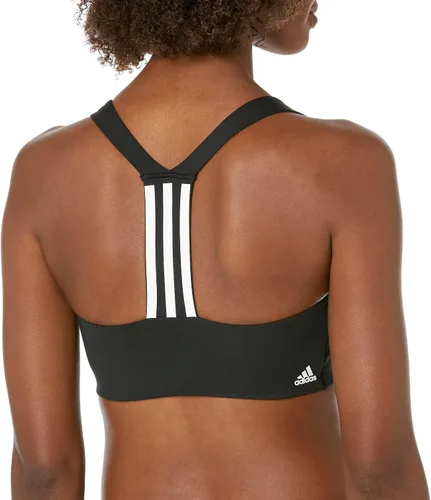 Vista 2 de adidas Sujetador de 3 rayas de soporte medio para mujer