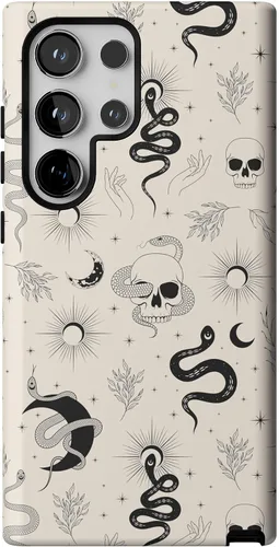 Vista 179 de Casely Funda para Galaxy S9 Postura de cadáver Yoga de esqueleto Diseño protector delgado esencial de doble capa