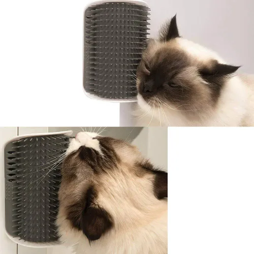 Vista 4 de 3.0 Aseador Automático para Gatos Más Suave con Hierba Gatera, Aseador de Esquina para Perros y Gatos, Peine Rascador de Esquina de Pared, Cepillo