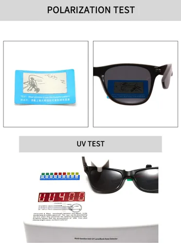 Vista 6 de YAMEIZE Gafas de sol de madera polarizadas para mujeres y hombres, 100% protección UV, pesca, conducción, marco de bambú de madera