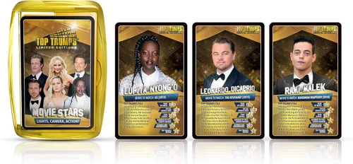 Vista 5 de Top Trumps Juego de cartas Top 30 Estrellas de Cine – Juegos familiares para niños y adultos – Juegos de aprendizaje – Juegos de cartas para niños