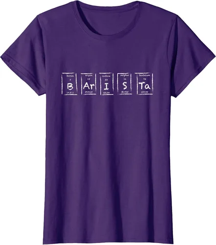 Vista 38 de Barista Espresso Latte Cappuccino Coffee Periodic Table T-Shirt Asphalt Grey