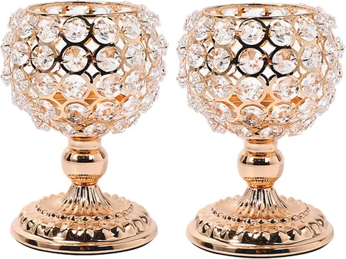 Vista 12 de Juego de 2 candelabros de cristal plateado para mesa de comedor, centro de mesa, decoración de mesa para comedor, sala de estar, café, mesa de Plata