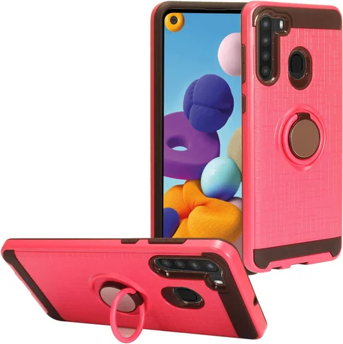 Vista 10 de Para Samsung Galaxy A21 (SM-A215) - Funda para teléfono con soporte de anillo - RS2 Gris RS2 Negro/Gris
