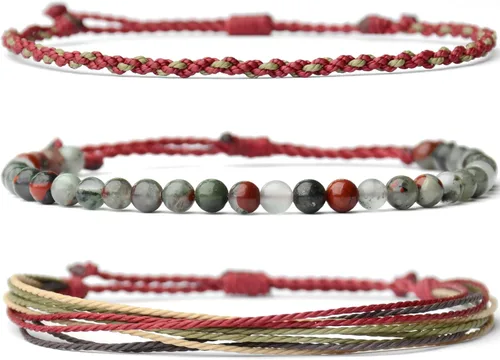 Vista 74 de Pulsera curativa hecha a mano con cuentas de piedra natural, regalo para hombres, pulsera de cuerda ajustable
