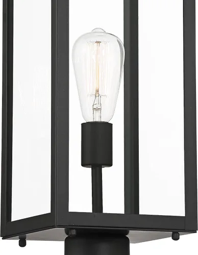Vista 3 de John Timberland Titan - Moderna lámpara de poste para exteriores, color negro místico, panel de vidrio transparente de 21 3/4 pulgadas