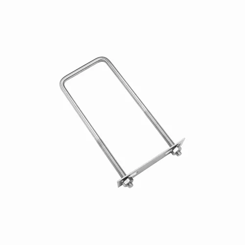 Vista 18 de Pernos en U cuadrados de acero inoxidable 304 de 1 "(25 mm) de ancho interior, 3 "(75 mm) de longitud inoxidable M8 con tuercas, placa de marco