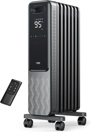 Vista 8 de DREO Radiador lleno de aceite, calentadores radiantes eléctricos para uso en interiores, habitación grande con control remoto, bloqueo infantil, 4
