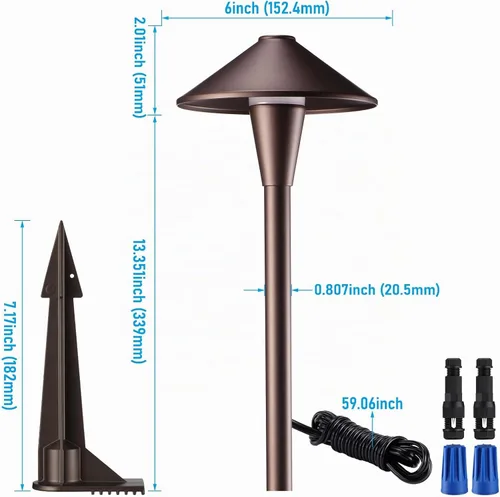 Vista 9 de LEONLITE Update 5CCT Luces de Sendero de Bajo Voltaje, Luces LED para Sendero de Paisajismo, 1800/2700/3000/4000/5000K, Cabezal de Cono Plano