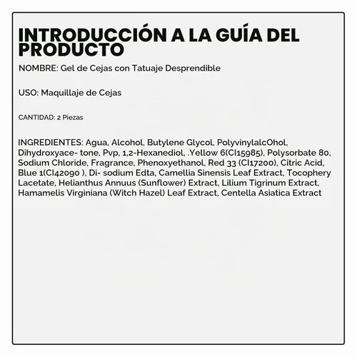 Vista 9 de 2 piezas de gel de cejas tipo tatuaje, tinte elegante natural, gel de cejas de larga duración, impermeable, tatuaje de cejas, tinte de cejas