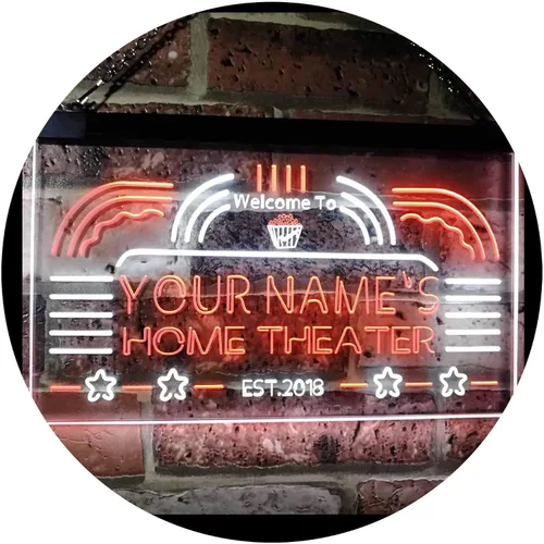 Vista 25 de ADVPRO Letrero de neón LED de un solo color personalizado para cine en casa, decoración de año establecido, 12 x 8.5 pulgadas, st4s32-ph1-tm-b Azul