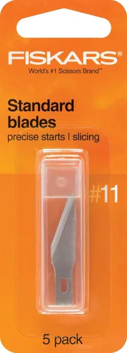 Vista 4 de Fiskars Exacto, cuchillo de precisión para manualidades, hoja multiusos con cubierta protectora, acero y 196010-1006 hojas número 11 estándar, 5