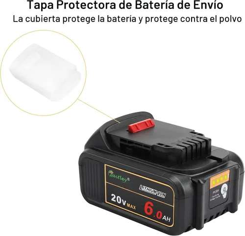 Vista 3 de waitley Batería de repuesto de 20 V 6.0 A compatible con herramientas eléctricas inalámbricas Dewalt DCB200 DCD DCF DCG Series