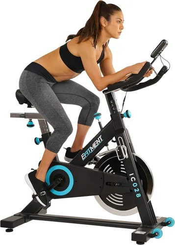 Vista 12 de EFITMENT Exercise Bike, Indoor Cycling Bike for Home Cardio, Low Noise Stationary Bikes with Adjustable Magnetic, LCD Monitor, Pulse Grips, Device