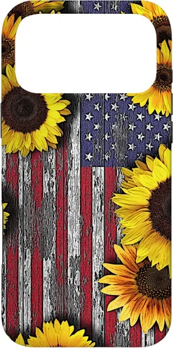 Vista 22 de American Flag with Sunflowers Case for iPhone 17