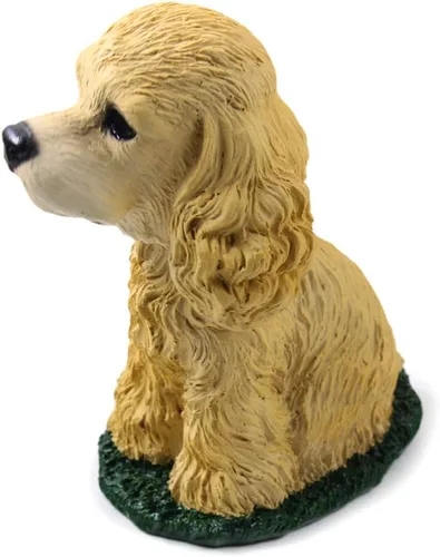 Vista 2 de Animal Den Cocker Spaniel - Figura de perro rubia Bobblehead para coche, tablero de escritorio, accesorio divertido
