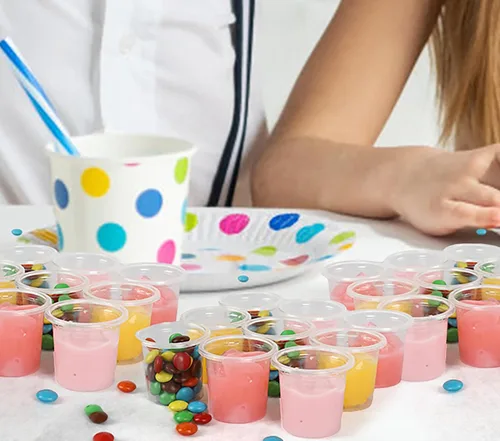Vista 8 de Mini vasos de gelatina desechables de 0.6 oz/0.7 fl oz, pequeños vasos de muestra de plástico transparente para degustación de alcohol de tequila