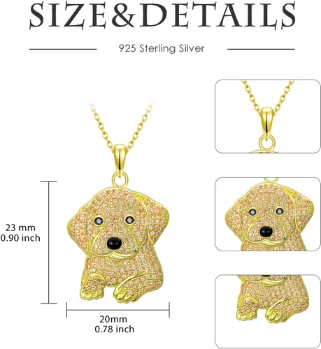 Vista 77 de Collares con colgante de perro de plata de ley S925 – 24 razas corgi/husky/labrador/pastor para mujer