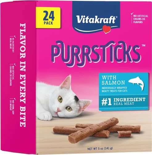 Vista 13 de Vitakraft PurrSticks - Golosinas suaves nutritivas y saludables para gatos, palitos de carne asada al horno suavemente para gatos con 70% de carne