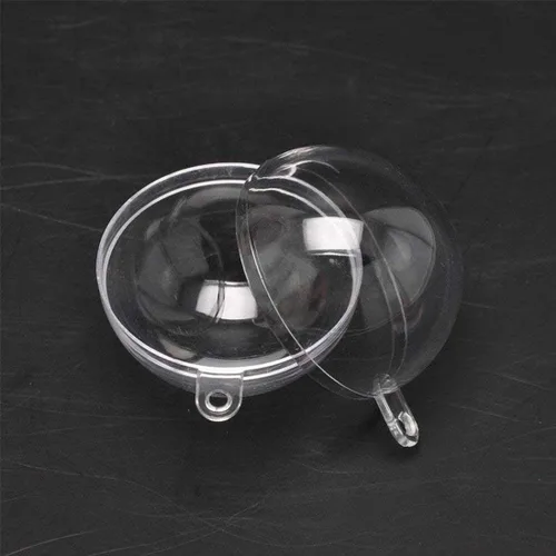 Vista 3 de 24 unidades de bolas de plástico acrílico transparentes rellenables, bolas transparentes de bricolaje para adornos de árbol de Navidad, decoraciones