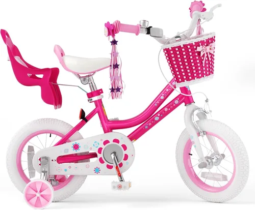 Vista 12 de KORIMEFA Bicicleta para niñas de 2 a 12 años, 12, 14, 16, 20 pulgadas, bicicleta para niños pequeños con ruedas de entrenamiento, bicicleta