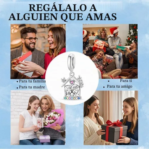 Vista 6 de Dijes de plata de ley 925 para pulseras, collares, colgante con circonitas cúbicas 5A dije charm para mujeres joyería DIY
