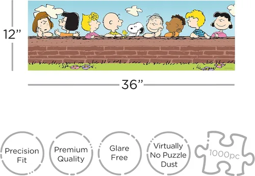 Vista 2 de AQUARIUS Peanuts Puzzle (rompecabezas delgado de 1000 piezas) – Mercancía y coleccionables de cacahuetes con licencia oficial – sin deslumbramiento