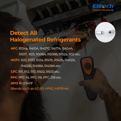 Vista 4 de Elitech Detector de fugas de refrigerante, CLD-100 Detector de fugas de freón Detector de fugas de refrigerante HVAC para automóvil Detector