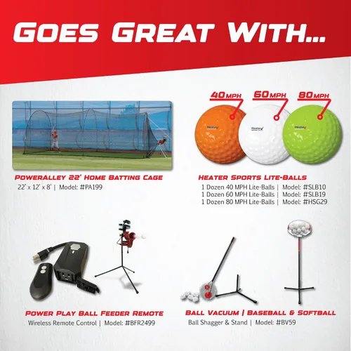 Vista 6 de Heater Sports Slider Lite 360 - Máquina de lanzamiento de béisbol con alimentador automático de bolas, entrega precisa de 360 grados, herramienta