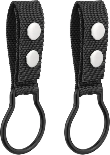 Vista 8 de UIInosoo - Soporte de anillo de linterna de nailon con doble clip para cinturón de servicio, mantiene la linterna de célula D/C