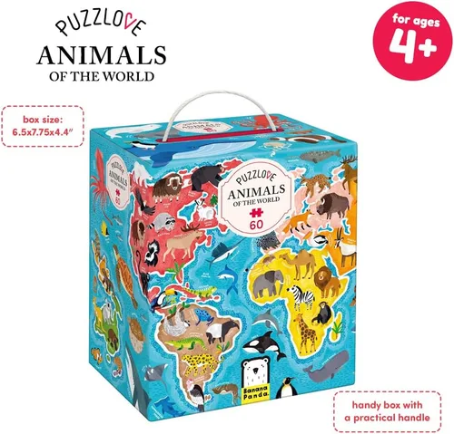 Vista 6 de Puzzlove Animals of The World (60 piezas) Rompecabezas de 4+ piso