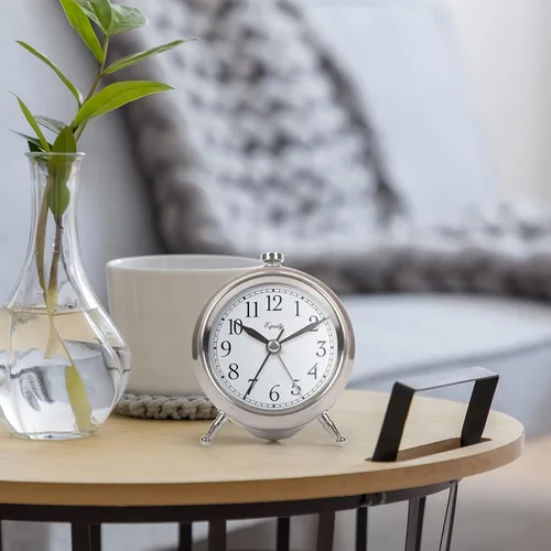Vista 7 de Equity 25655 - Reloj despertador pequeño de metal plateado