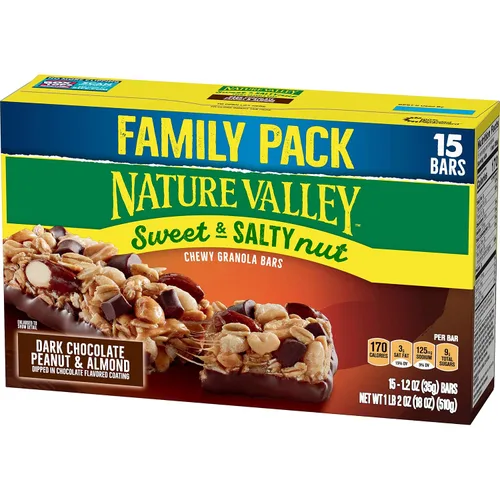Vista 23 de Nature Valley, Barras de granola de almendras dulces y saladas, caja de 7.4 onzas (paquete de 4)