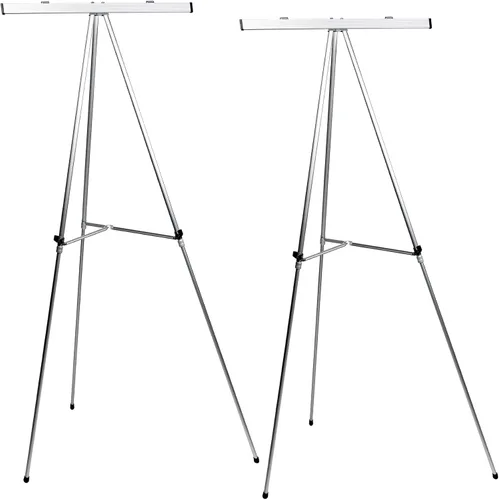 Vista 7 de Excello Global Products Soporte de caballete de presentación de aluminio Flip-Chart: paquete de 2 con patas telescópicas, 70 pulgadas (negro)