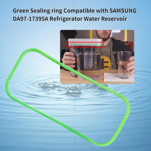Vista 2 de Anillo de sellado compatible con el depósito de agua del refrigerador Samsung DA97-17395A (verde)