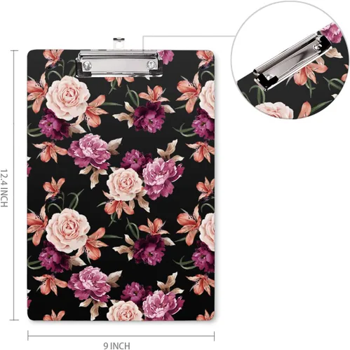 Vista 3 de Portapapeles de oficina con clip de perfil bajo para estudiantes, aula, escuela y oficina, decorativo de WAVEYU Cute, Hardboard, Low Profile Clip